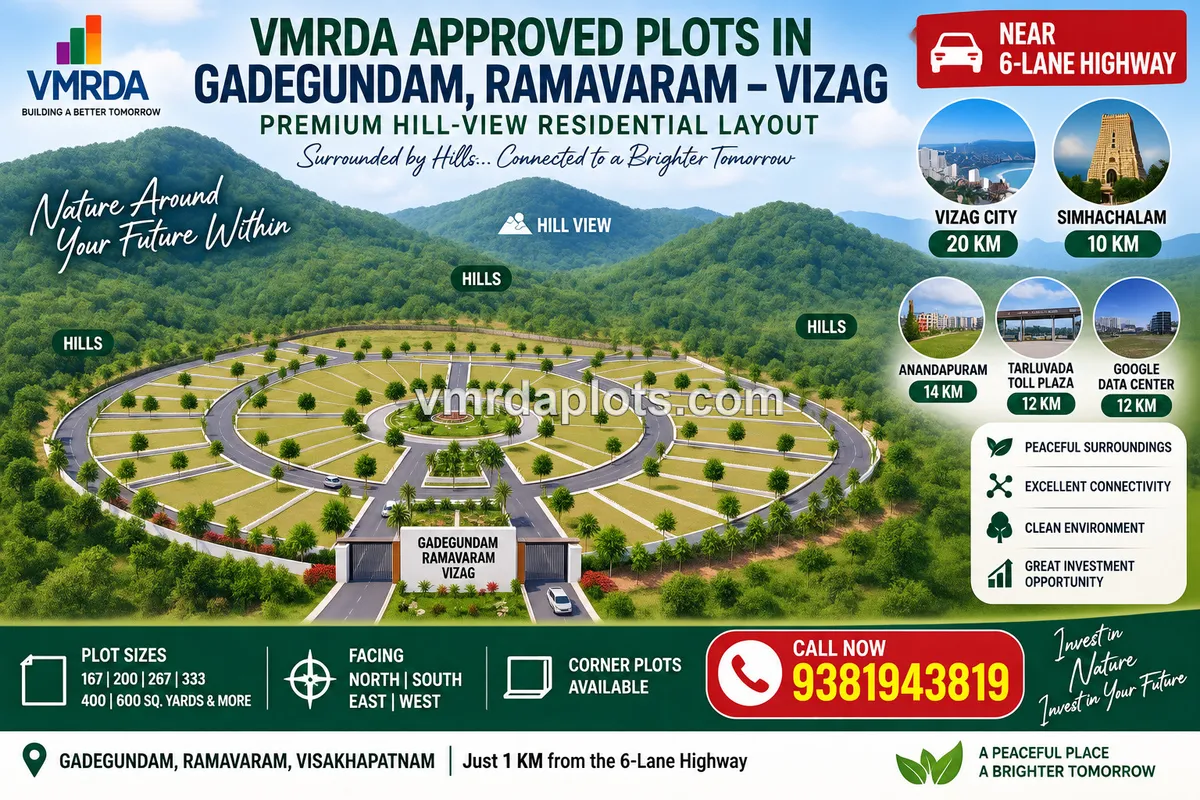 VMRDA APPROVED PLOTS IN GADEGUNDAM - RAMAVARAM, Visakhapatnam