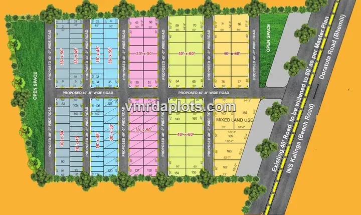 PLOTS FOR SALE NEAR INS KALINGA TO DHORATHOTA ROAD - INS KALINGA ROAD, Visakhapatnam