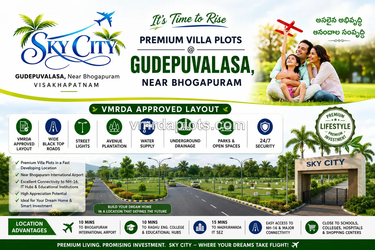 SKY CITY VENTURE GUDEPUVALASA VILLAGE BHOGAPURAM - BHOGAPURAM - image 3